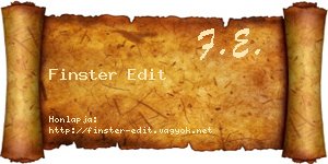 Finster Edit névjegykártya