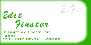 edit finster business card